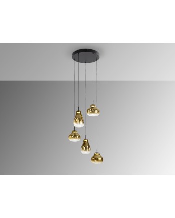 ALEDIS- LAMPARA 5L NEGRO-DORADO